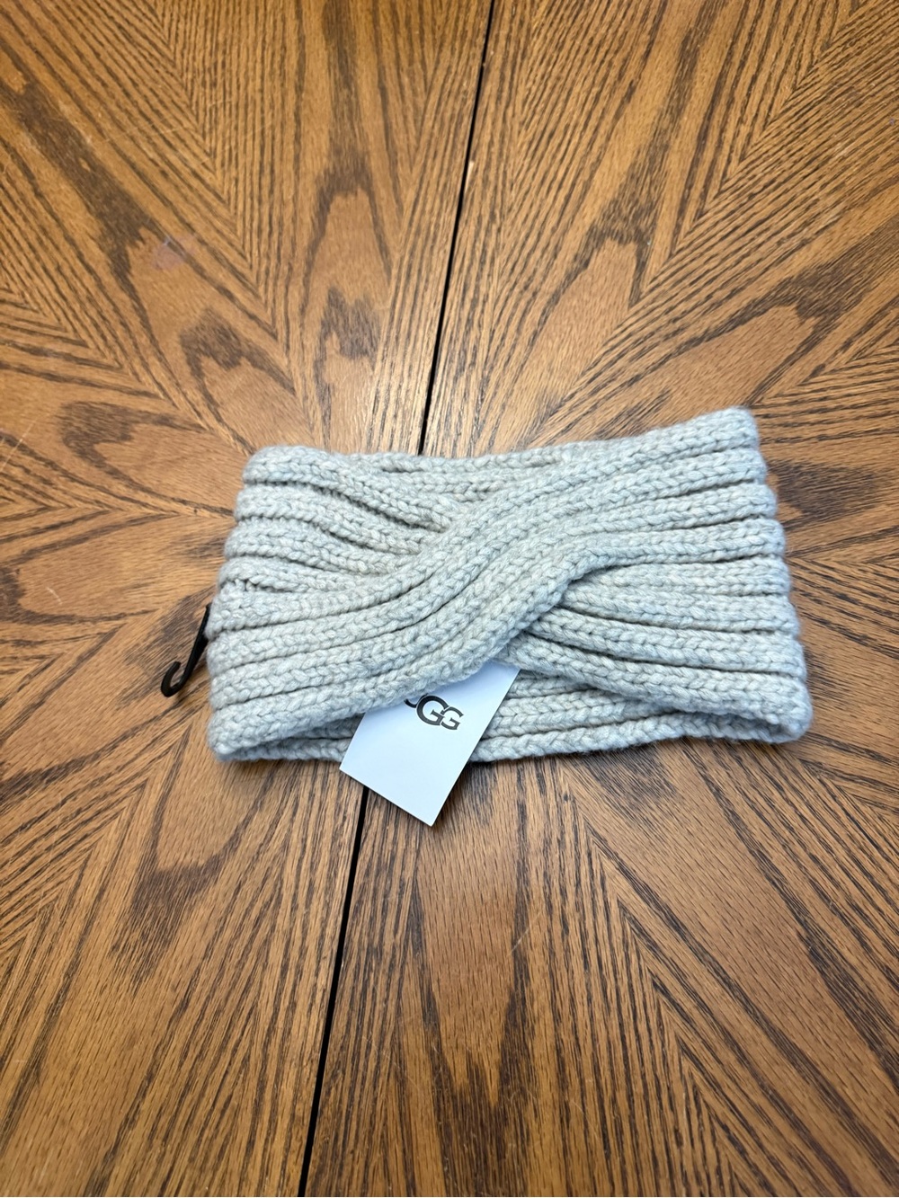 UGG Knit Cable Twist Headband in Light Gray